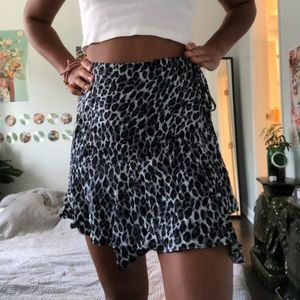 leopard print wrap skirt